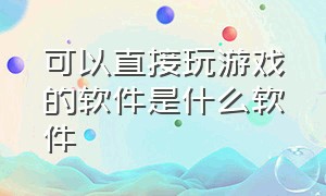 可以直接玩游戏的软件是什么软件