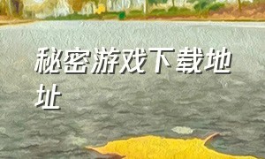 秘密游戏下载地址（我的夏日秘密回忆下载地址）