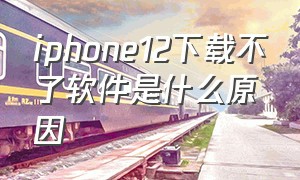 iphone12下载不了软件是什么原因