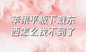 苹果平板下载东西怎么找不到了