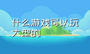 什么游戏可以玩大型的