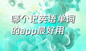 哪个记英语单词的app最好用