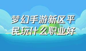 梦幻手游新区平民玩什么职业好