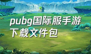 pubg国际服手游下载文件包