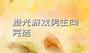 橙光游戏男生向完结（橙光游戏官网入口）