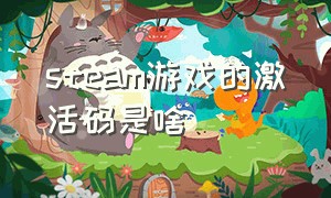 steam游戏的激活码是啥