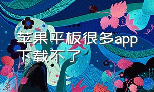 苹果平板很多app下载不了