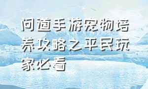 问道手游宠物培养攻略之平民玩家必看