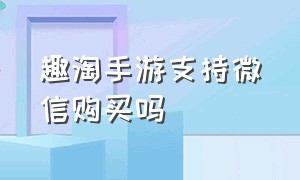 趣淘手游支持微信购买吗