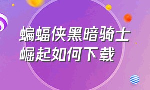 蝙蝠侠黑暗骑士崛起如何下载