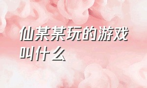 仙某某玩的游戏叫什么