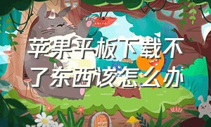 苹果平板下载不了东西该怎么办