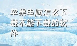 苹果电脑怎么下载不能下载的软件