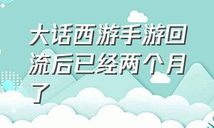 大话西游手游回流后已经两个月了