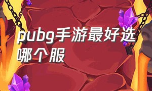 pubg手游最好选哪个服