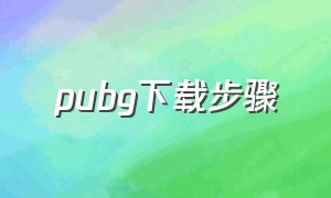 pubg下载步骤（pubg正确下载方法）