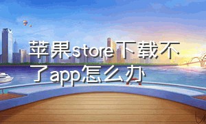 苹果store下载不了app怎么办