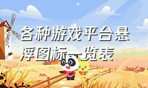 各种游戏平台悬浮图标一览表