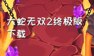 大蛇无双2终极版下载