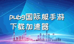 pubg国际服手游下载加速器