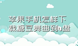 苹果手机怎样下载糖豆舞曲到u盘