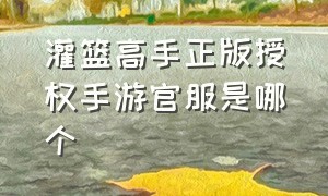 灌篮高手正版授权手游官服是哪个