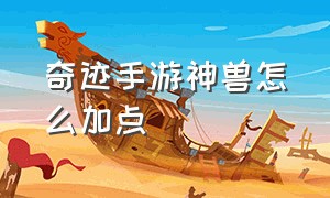 奇迹手游神兽怎么加点（奇迹手游弓箭技能加点图）