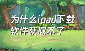 为什么ipad下载软件获取不了