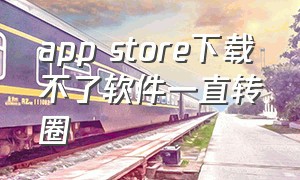 app store下载不了软件一直转圈