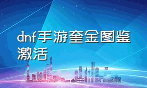 dnf手游奎金图鉴激活（dnf手游奎金图鉴怎么激活）