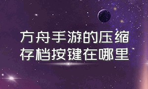 方舟手游的压缩存档按键在哪里