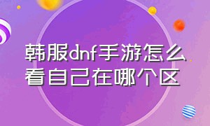 韩服dnf手游怎么看自己在哪个区