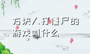 方块人打僵尸的游戏叫什么（ios方块人打僵尸的游戏）