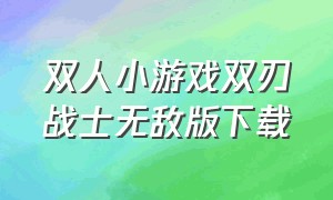 双人小游戏双刃战士无敌版下载