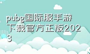 pubg国际服手游下载官方正版2023