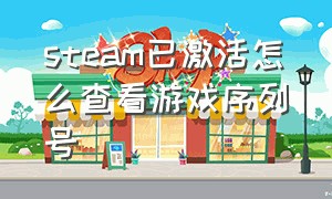 steam已激活怎么查看游戏序列号