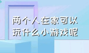 两个人在家可以玩什么小游戏呢