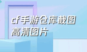 cf手游仓库截图高清图片