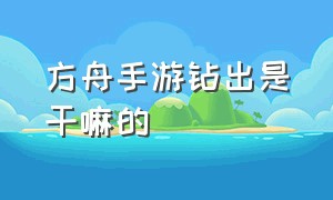 方舟手游钻出是干嘛的