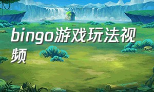 bingo游戏玩法视频