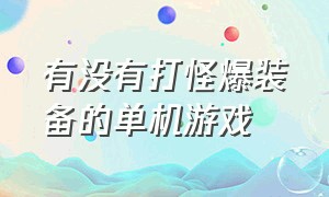 有没有打怪爆装备的单机游戏