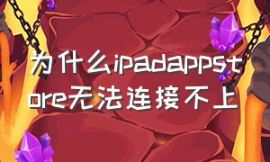 为什么ipadappstore无法连接不上