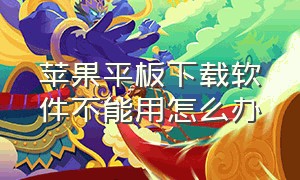 苹果平板下载软件不能用怎么办