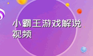 小霸王游戏解说视频