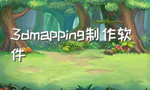 3dmapping制作软件（3d mapping制作流程）