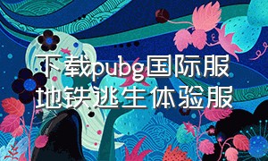 下载pubg国际服地铁逃生体验服（下载pubg地铁逃生）