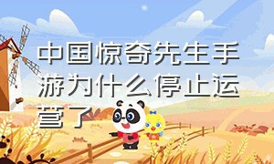 中国惊奇先生手游为什么停止运营了（中国惊奇先生手游为什么停服了）