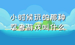 小时候玩的那种忍者游戏叫什么