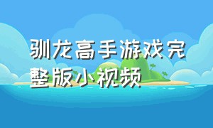 驯龙高手游戏完整版小视频