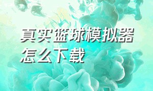 真实篮球模拟器怎么下载